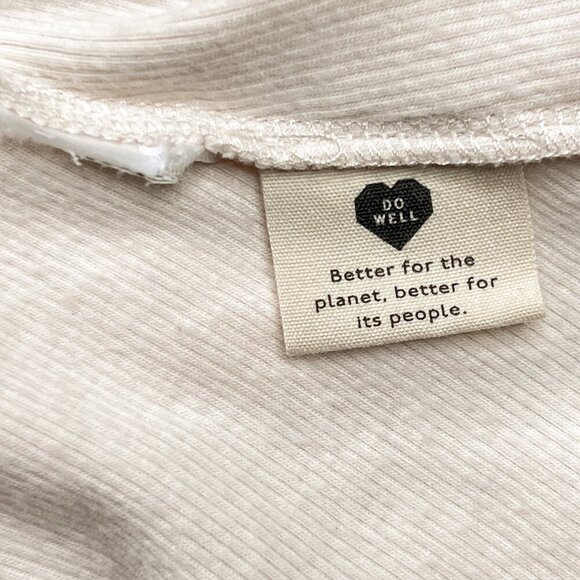 Madewell Cream Peplum Smocked Blouse Scoop Neckline PulloverTop Size XS - Picture 6 of 7